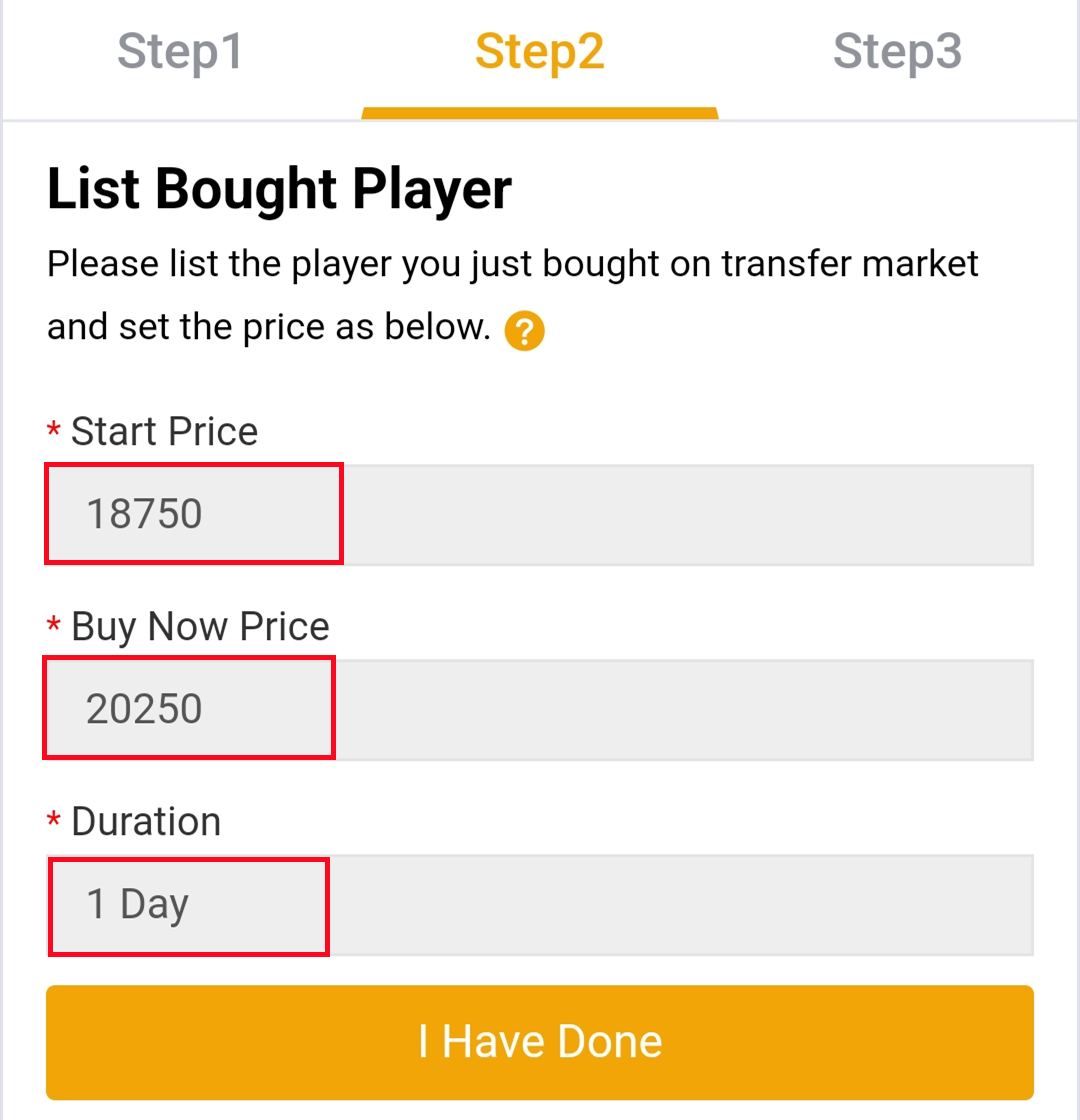 Listing Player on Transfer Market