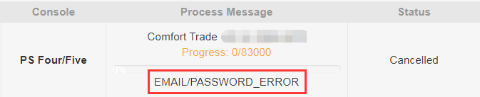 Email or Password Error