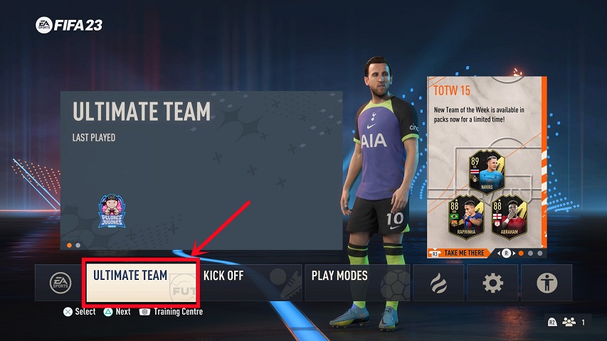 Sign in Ultimate Team