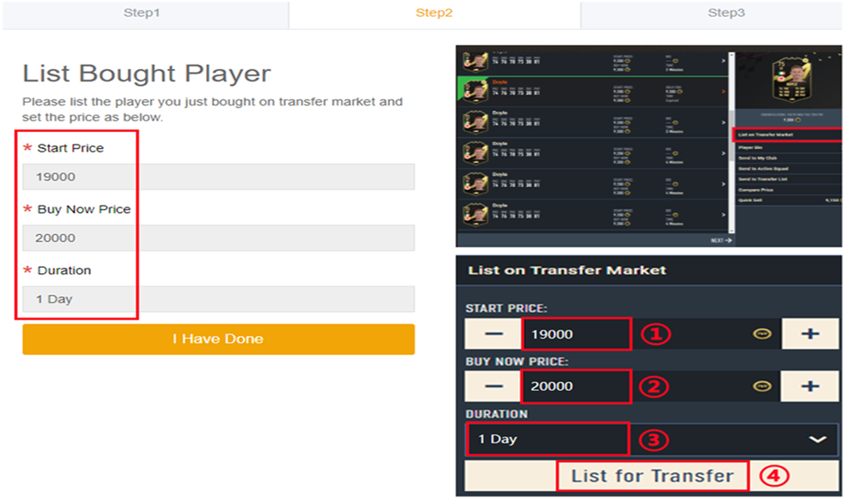 Get Set Price for Player