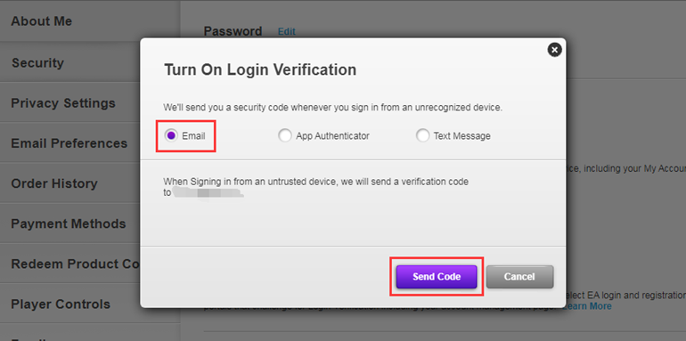 Choose Login Verification